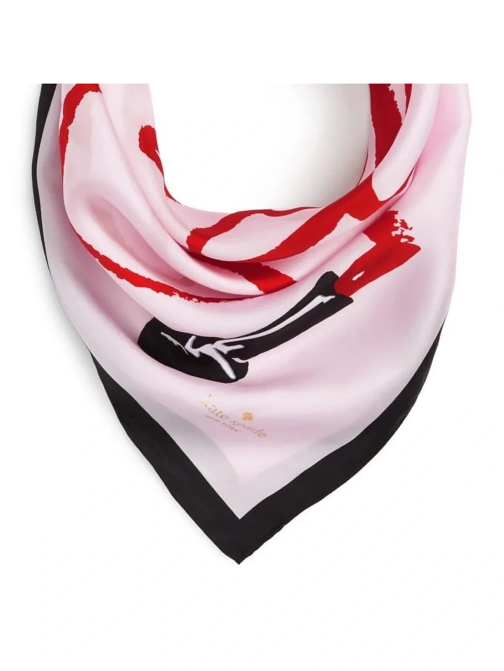 Kate Spade Lipstick Lovely Scarf Silk Cute Feminine Girly Make Up Novelty Logo